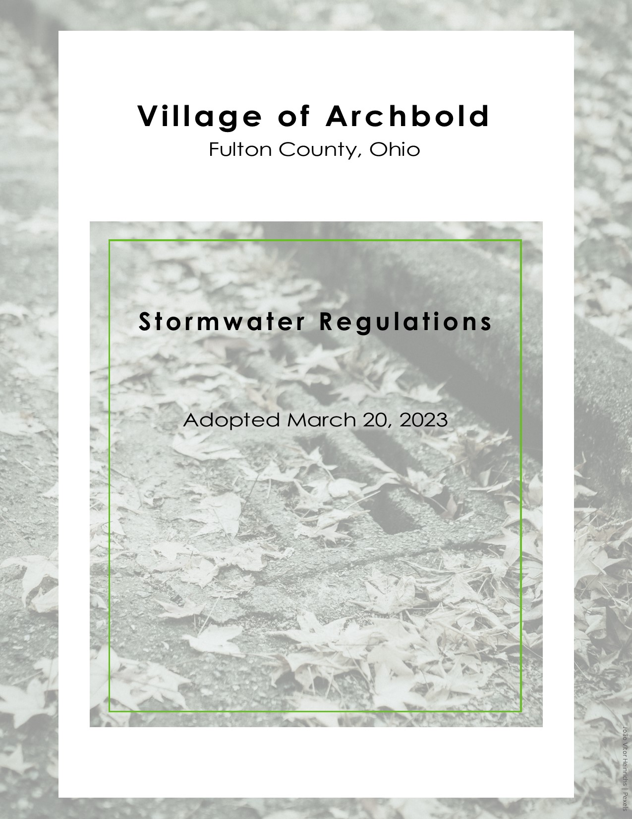 Stormwater Title Page